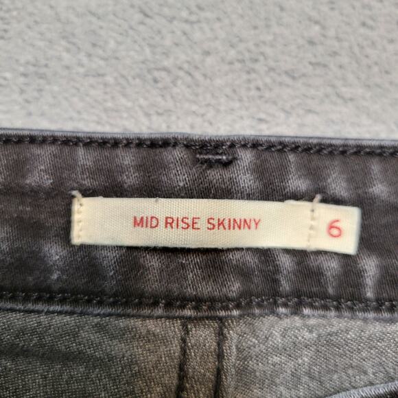 Levis Jeans Womens 6 Black Mid Rise Skinny Distressed Stretch Denim - Picture 3 of 10